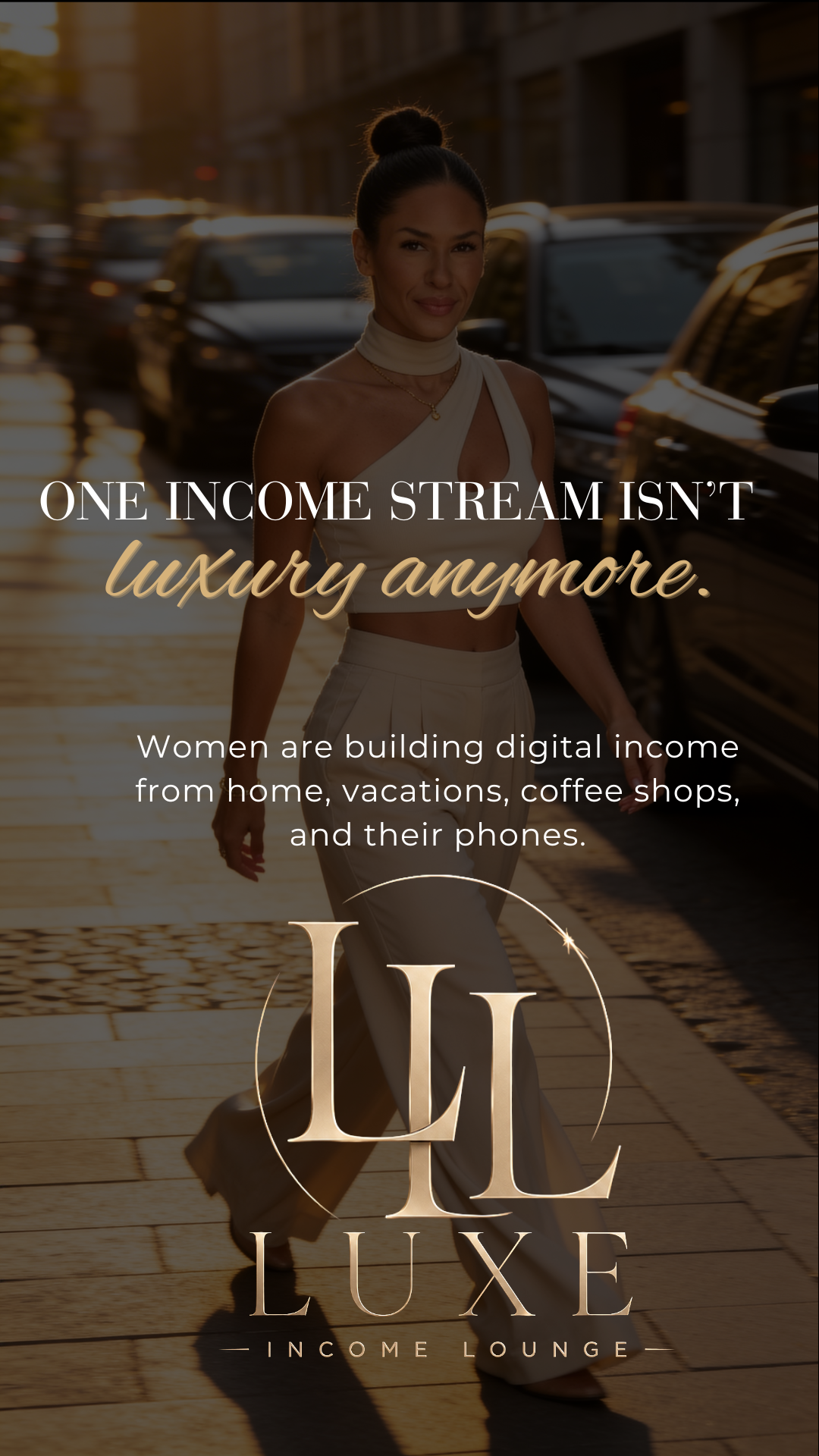 Woman walking in city — luxury lifestyle